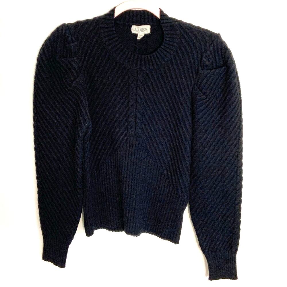 Allison New York Black Ribbed Sweater size large